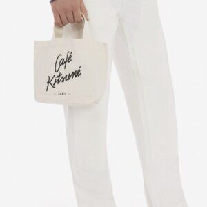 NWT Maison Kitsuné Beige Mini 'Café Kitsuné' Tote